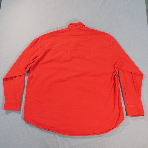 Texas Cotton Shirt Mens Extra Large Red USA Long Tail Cowboy Western Ranch Rodeo - Picture 2 of 8